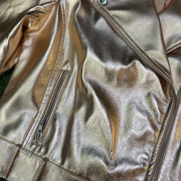 INC International Concepts Women's Rose Gold Faux Leather Jacket - Picture 6 of 8